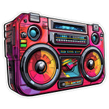 Boom Box Sticker 4 Inch — Waterproof Vinyl Decal Retro 80s Music Stereo 1