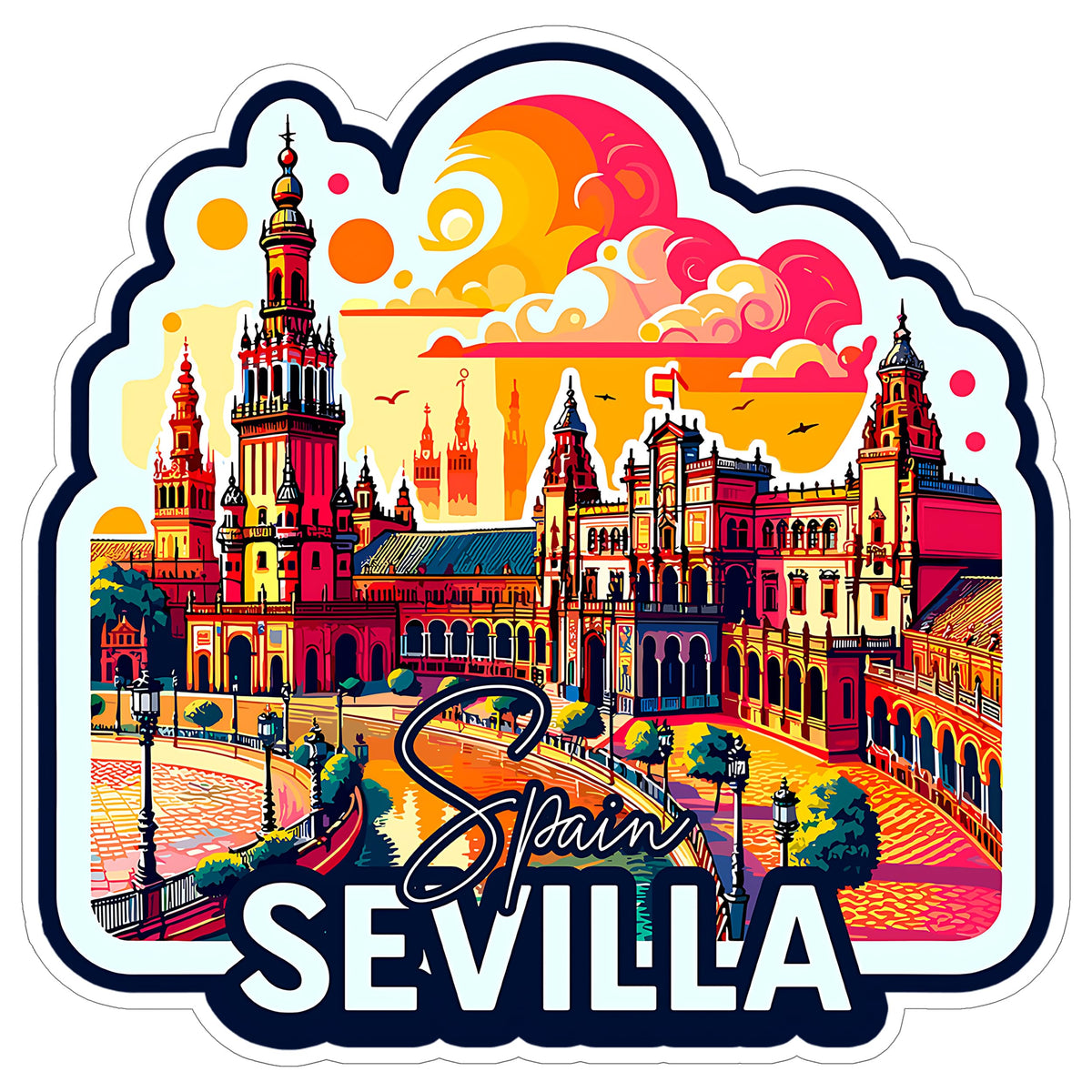 Sevilla Spain Sticker 4 Inch — Waterproof Vinyl Decal City Travel Souvenir