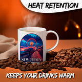 New Jersey State Coffee Mug 11oz — White Ceramic Garden State NJ Mug 3