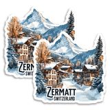 Zermatt Switzerland Magnet 4 Inch 2-Pack Matterhorn – Strong Vinyl Decorative Travel Magnets for Fridge Locker Kitchen Office – Cute Fun Aesthetic Cool Durable & Long-Lasting Souvenir ID44999 1