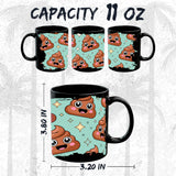 Poop Emoji Mug 11oz — Black Ceramic Funny Smiley Coffee Mug 2