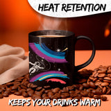 Space Astronaut Coffee Mug 11oz — Black Ceramic Rocket Mug for Space Fans 3