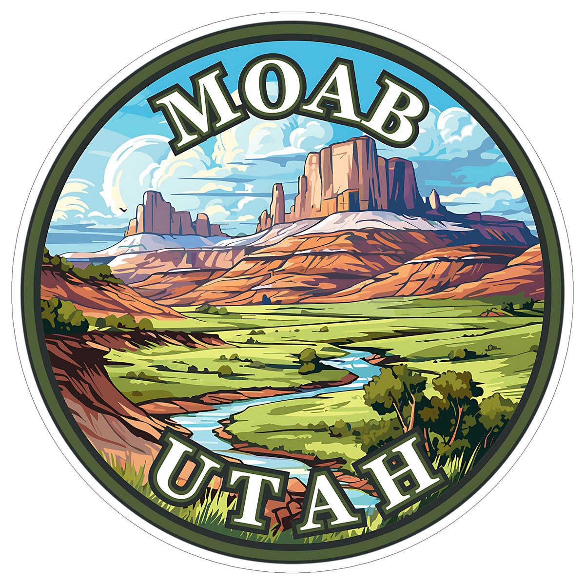 Moab Utah Sticker 4 Inch — Waterproof Vinyl Decal Red Rock Adventure