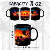 Los Angeles CA Mug 11oz — Black Ceramic City of Angels Skyline Mug 2