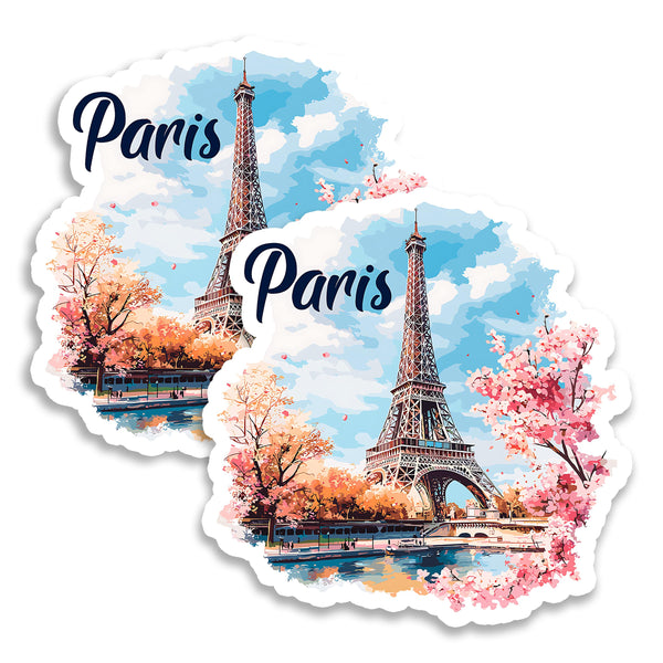 Paris France Magnet 4 Inch 2-Pack City of Light – Strong Vinyl Decorative Travel Magnets for Fridge Locker Kitchen Office – Cute Fun Aesthetic Cool Durable & Long-Lasting Souvenir ID44999
