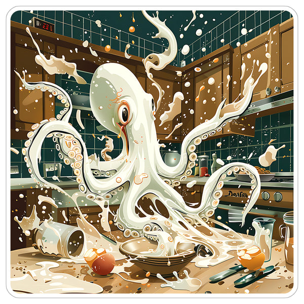 Squid Sticker 4 Inch — Waterproof Vinyl Decal Cephalopod Sea Tentacles
