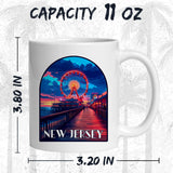 New Jersey State Coffee Mug 11oz — White Ceramic Garden State NJ Mug 2