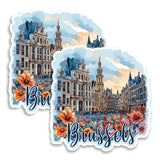 Brussels Belgium Fridge Magnet 4 Inch 2-Pack Capital Europe – Strong Vinyl Decorative Travel Magnets for Fridge Locker Kitchen Office – Cute Fun Aesthetic Cool Durable & Long-Lasting Souvenir ID44999 1