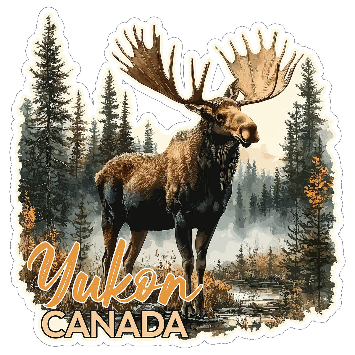 Yukon Canada Sticker 4 Inch - Waterproof Vinyl Decal for Laptop Water Bottle Car Tumbler - Durable Aesthetic Long-Lasting Stickers for Adults ID44990