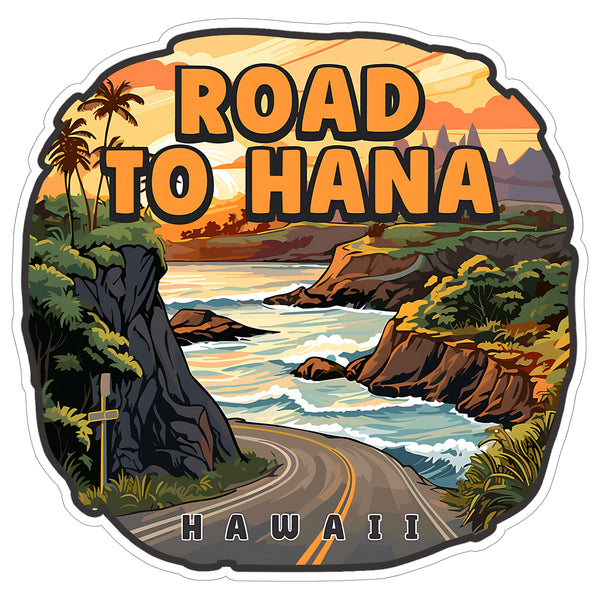 Road to Hana Hawaii Sticker 4 Inch Travel Souvenir City Destination - Waterproof Vinyl Decal for Laptop Water Bottle Car Tumbler - Durable Aesthetic Long-Lasting Stickers for Adults ID44990