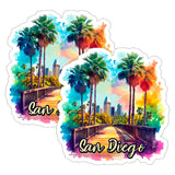 San Diego California Sticker 4 Inch 2-Pack - Waterproof Vinyl Decal for Laptop Water Bottle Car Tumbler - Durable Aesthetic Long-Lasting Stickers for Adults ID45039 1