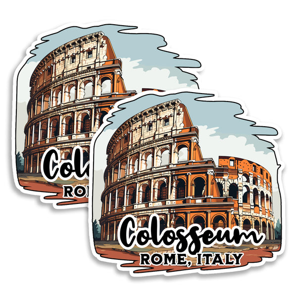 Colosseum Rome Italy Magnet 4 Inch 2-Pack Iconic Arena – Strong Vinyl Decorative Travel Magnets for Fridge Locker Kitchen Office – Cute Fun Aesthetic Cool Durable & Long-Lasting Souvenir ID44999