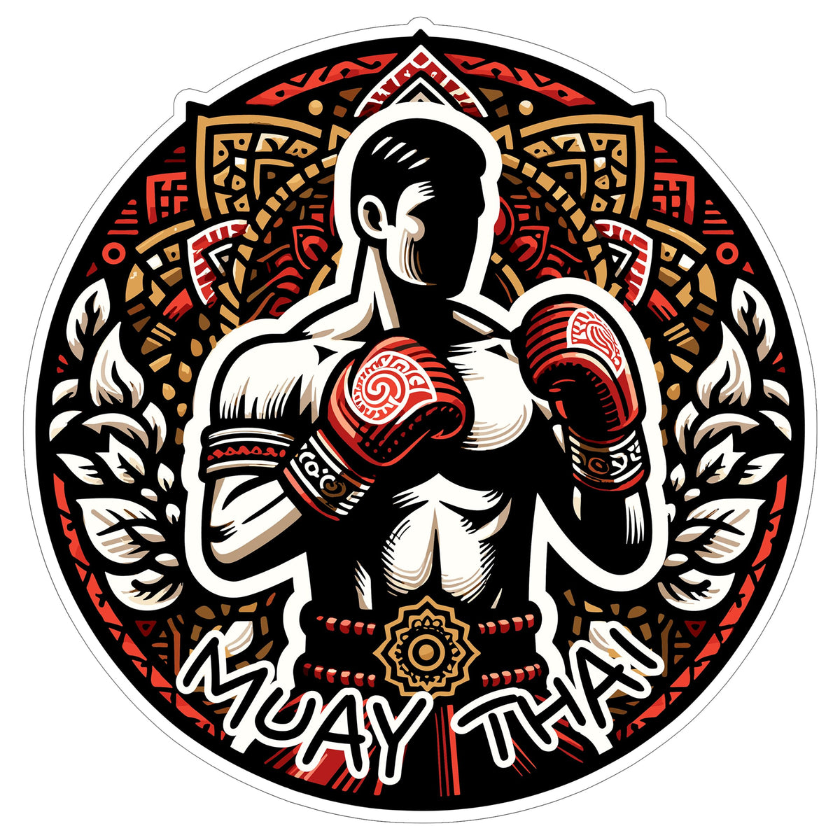 Muay Thai Sticker 4 Inch — Waterproof Vinyl Decal Thai Boxing Martial Art