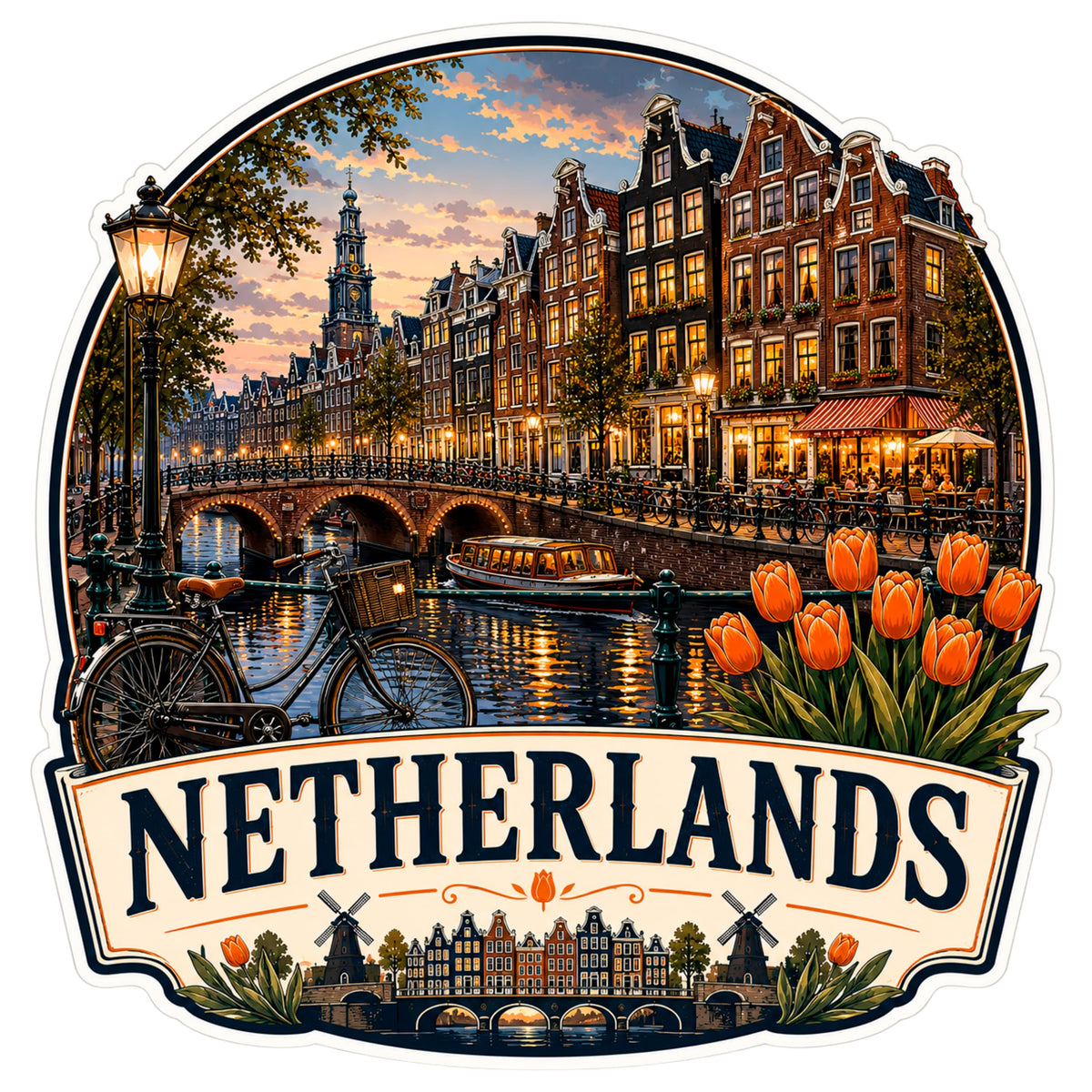 Netherlands Sticker 4 Inch — Waterproof Vinyl Decal