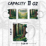 Redwood National Park California Mug 11oz — White Ceramic Giant Trees Mug 2