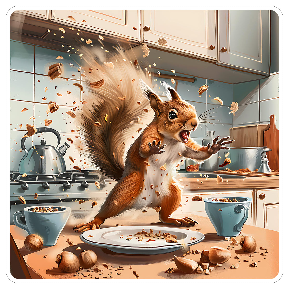 Squirrel Sticker 4 Inch — Waterproof Vinyl Decal Rodent Tree Squirrel