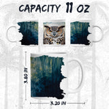 Owl Coffee Mug 11oz — White Ceramic Night Raptor Wildlife Gift Mug 2