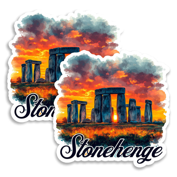 Stonehenge Magnet 4 Inch 2-Pack Landmark Europe – Strong Vinyl Decorative Travel Magnets for Fridge Locker Kitchen Office – Cute Fun Aesthetic Cool Durable & Long-Lasting Souvenir ID44999
