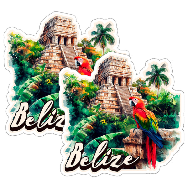 Belize Sticker 4 Inch 2-Pack - Waterproof Vinyl Decal for Laptop Water Bottle Car Tumbler - Durable Aesthetic Long-Lasting Stickers for Adults ID45039