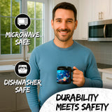 Dolphin Mug 11oz — Black Ceramic Ocean Jumping Marine Coffee Mug 4