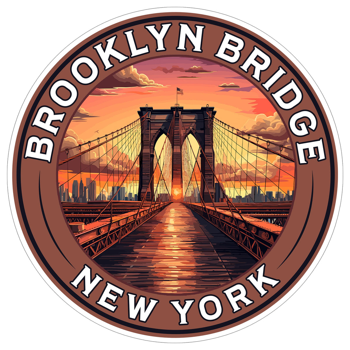 Brooklyn Bridge New York Sticker 4 Inch — Waterproof Vinyl Decal Architectural Landmark