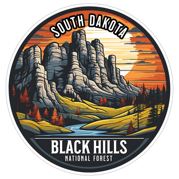 Black Hills National Forest South Dakota Sticker 4 Inch Wilderness Trails - Waterproof Vinyl Decal for Laptop Water Bottle Car Tumbler - Durable Aesthetic Long-Lasting Stickers for Adults ID44990