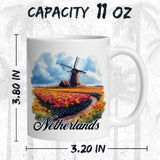 Netherlands Coffee Mug 11oz — White Ceramic Dutch Heritage Mug 2