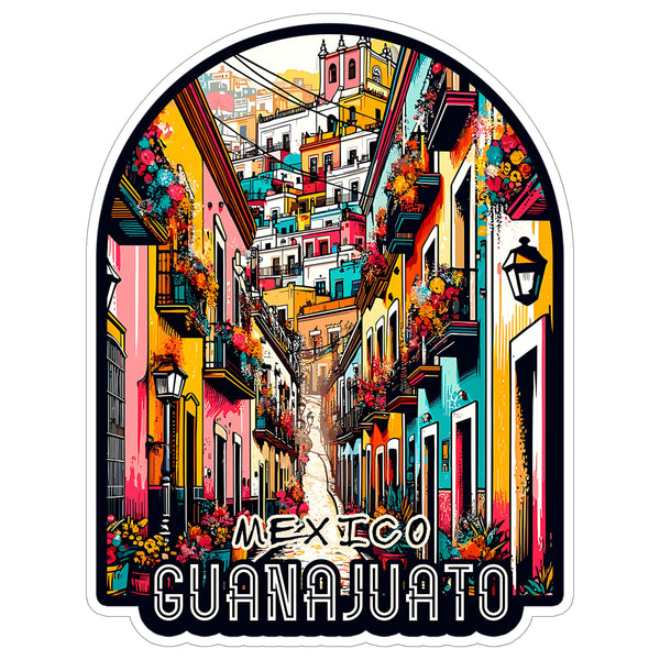 Guanajuato Mexico Sticker 4 Inch City Travel Souvenir Destination - Waterproof Vinyl Decal for Laptop Water Bottle Car Tumbler - Durable Aesthetic Long-Lasting Stickers for Adults ID44990