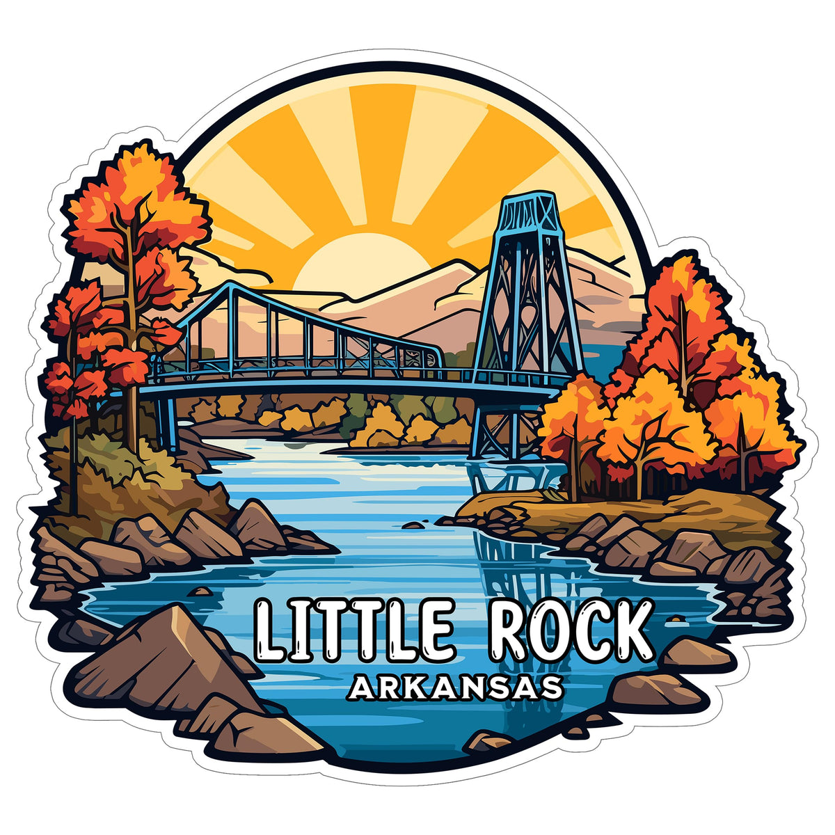 Little Rock Arkansas Sticker 4 Inch — Waterproof Vinyl Decal City Travel Souvenir