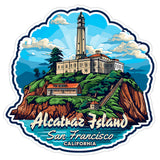 Alcatraz Island San Francisco California Sticker 4 Inch Coastal Beach Seaside - Waterproof Vinyl Decal for Laptop Water Bottle Car Tumbler - Durable Aesthetic Long-Lasting Stickers for Adults ID44990 1