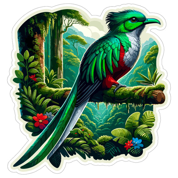 Quetzal Sticker 4 Inch — Waterproof Vinyl Decal Resplendent Mayan Aztec Bird