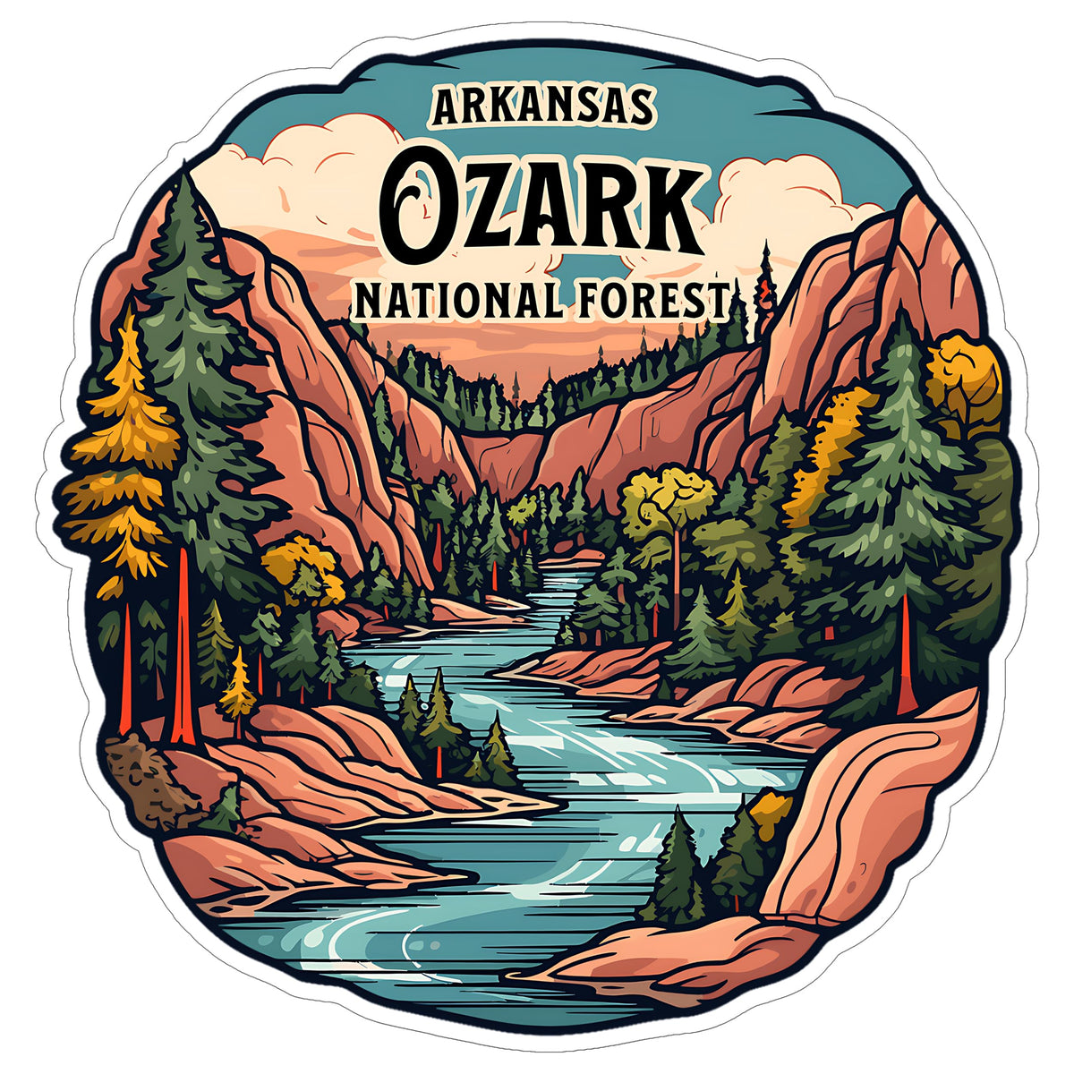 Ozark National Forest Arkansas Sticker 4 Inch — Waterproof Vinyl Decal Wilderness Trails
