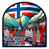 Bergen Norway Sticker 4 Inch — Waterproof Vinyl Decal City Travel Souvenir 1