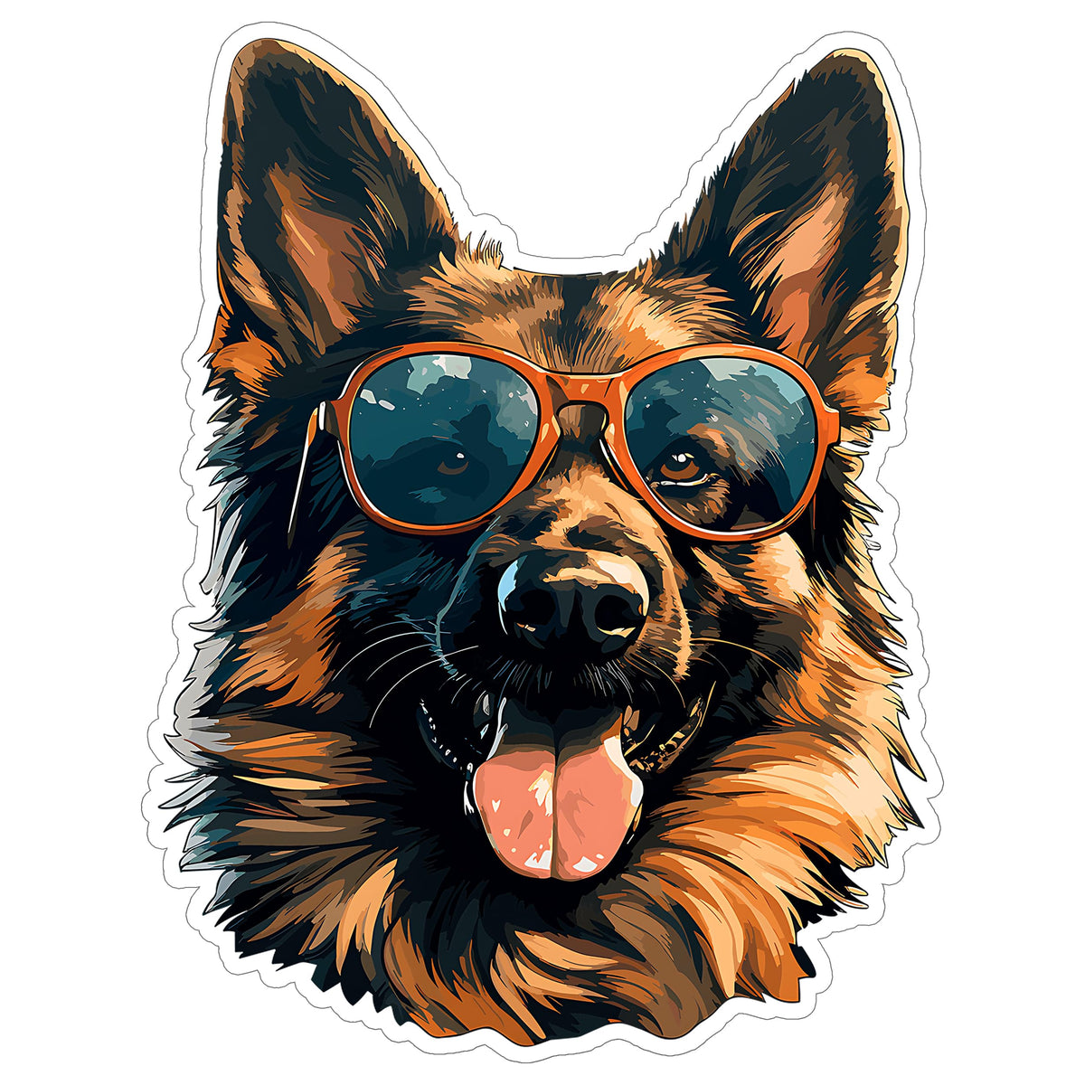 German Shepherd Sticker 4 Inch — Waterproof Vinyl Decal GSD Police K9 Working Dog