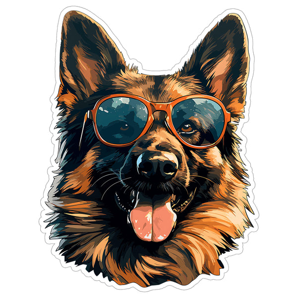 German Shepherd Sticker 4 Inch — Waterproof Vinyl Decal GSD Police K9 Working Dog