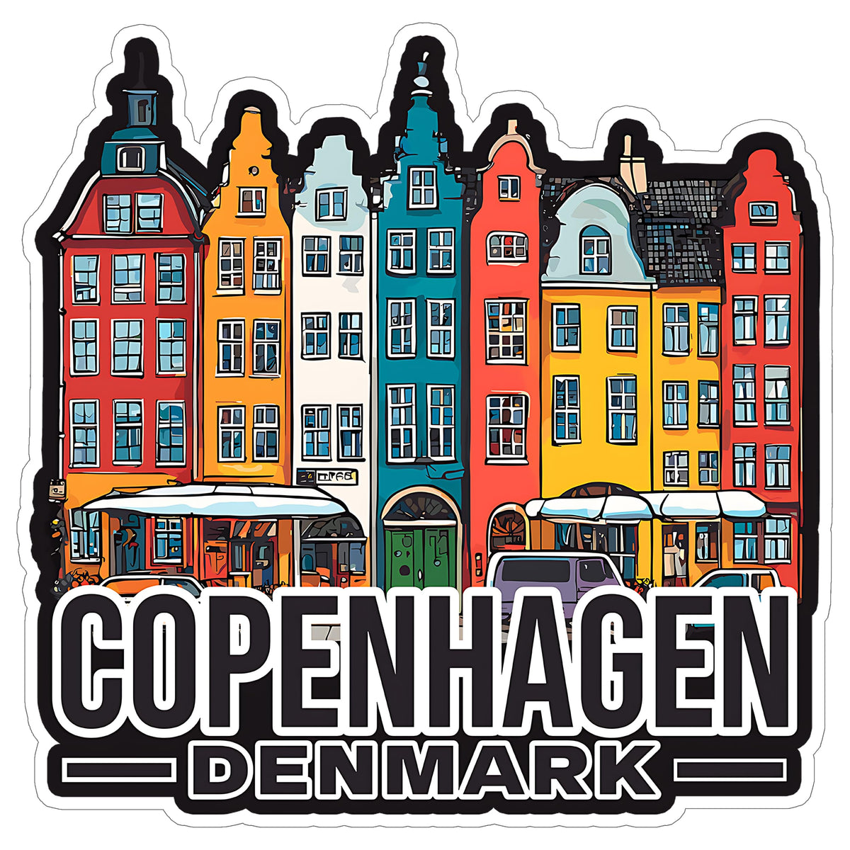 Copenhagen Denmark Sticker 4 Inch — Waterproof Vinyl Decal City Travel Souvenir