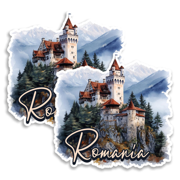 Romania Magnet 4 Inch 2-Pack Carpathian Transylvania – Strong Vinyl Decorative Travel Magnets for Fridge Locker Kitchen Office – Cute Fun Aesthetic Cool Durable & Long-Lasting Souvenir ID44999