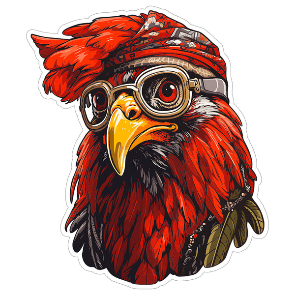Chicken with Bandana Sticker 4 Inch — Waterproof Vinyl Decal Cute Farm Aesthetic