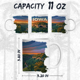 Iowa State Coffee Mug 11oz — White Ceramic Iowa Souvenir Travel Mug 2