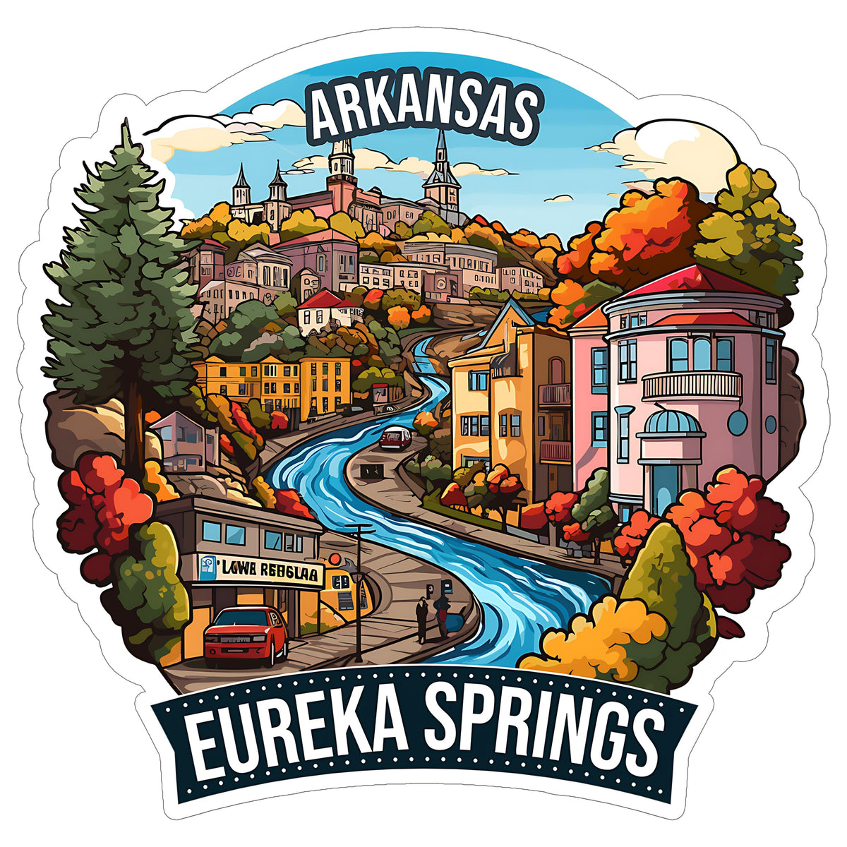 Eureka Springs Arkansas Sticker 4 Inch — Waterproof Vinyl Decal City Travel Souvenir