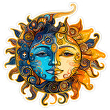 Sun and Moon Sticker 4 Inch — Waterproof Vinyl Decal Celestial Boho Astrology 1