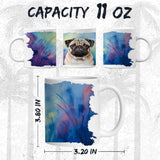 Pug Coffee Mug 11oz — Ceramic Wrinkled Pug Dog Gift Mug for Pug Owners 2