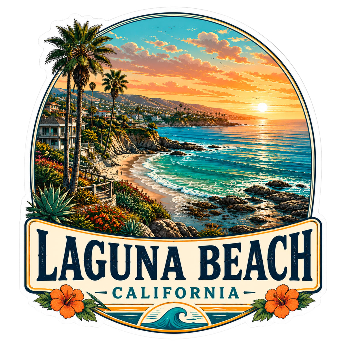 Laguna Beach California Sticker 4 Inch — Waterproof Vinyl Decal