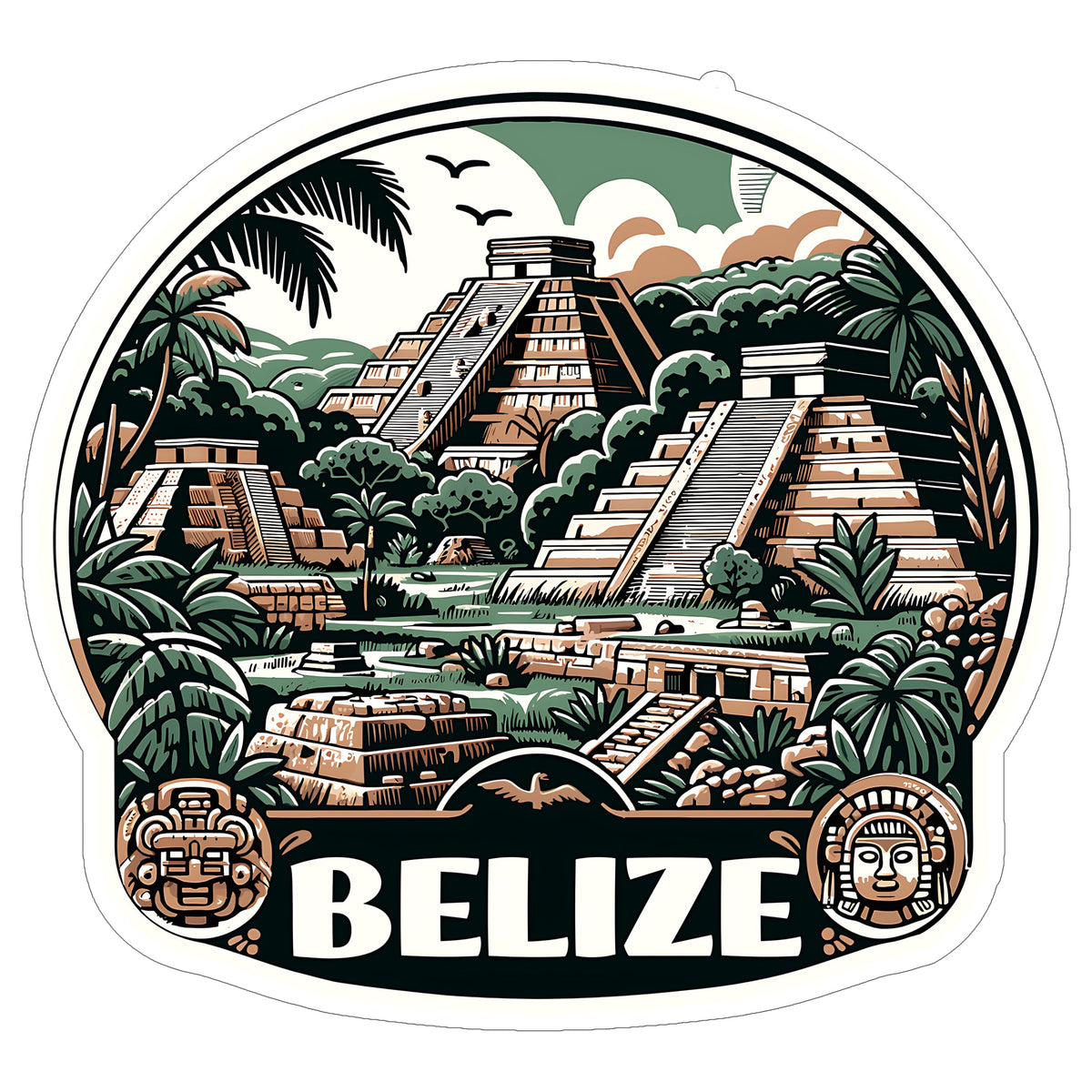 Belize Sticker 4 Inch — Waterproof Vinyl Decal Travel Souvenir