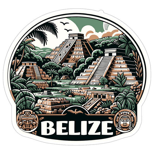 Belize Sticker 4 Inch City Travel Souvenir Destination - Waterproof Vinyl Decal for Laptop Water Bottle Car Tumbler - Durable Aesthetic Long-Lasting Stickers for Adults ID44990