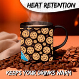 Cookie Monster Mug 11oz — Black Ceramic Cute Blue Character Coffee Mug 3