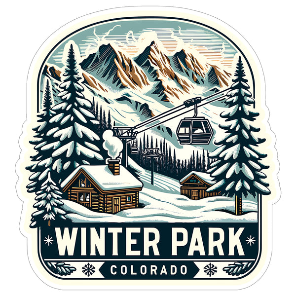 Winter Park Colorado Sticker 4 Inch City Travel Souvenir Destination - Waterproof Vinyl Decal for Laptop Water Bottle Car Tumbler - Durable Aesthetic Long-Lasting Stickers for Adults ID44990