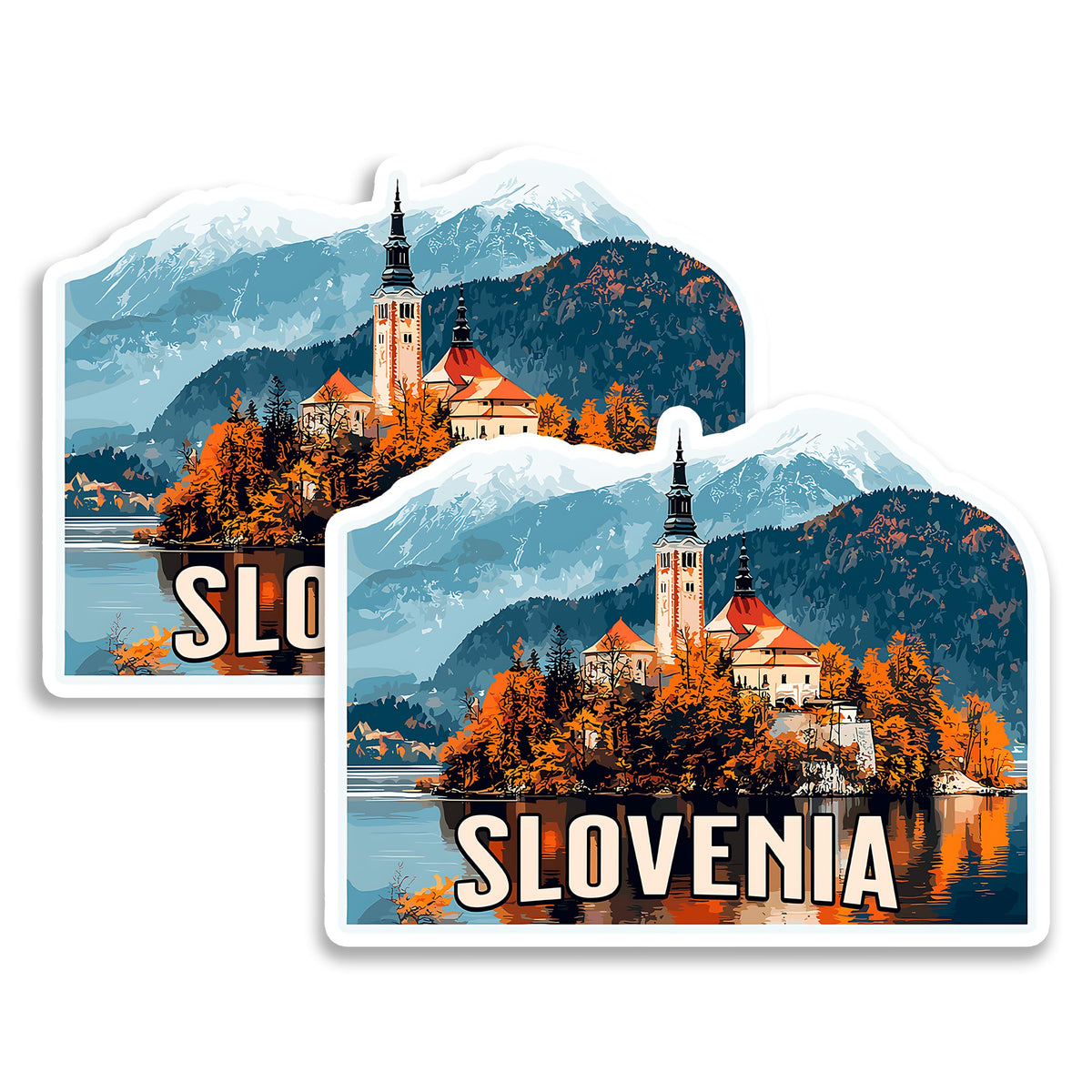 Slovenia Magnet 4 Inch 2-Pack Country Europe – Strong Vinyl Decorative Travel Magnets for Fridge Locker Kitchen Office – Cute Fun Aesthetic Cool Durable & Long-Lasting Souvenir ID44999