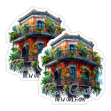 French Quarter, New Orleans Louisiana Sticker 4 Inch 2-Pack - Waterproof Vinyl Decal for Laptop Water Bottle Car Tumbler - Durable Aesthetic Long-Lasting Stickers for Adults ID45039 1