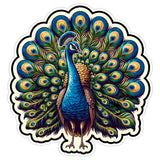 Peacock Sticker 4 Inch — Waterproof Vinyl Decal Iridescent Peafowl Colorful 1
